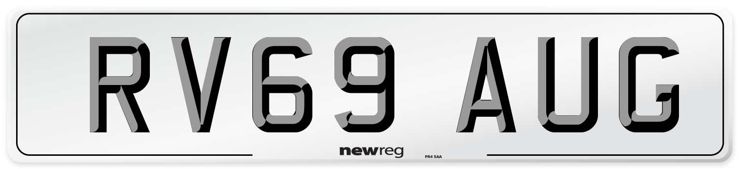 RV69 AUG Number Plate from New Reg